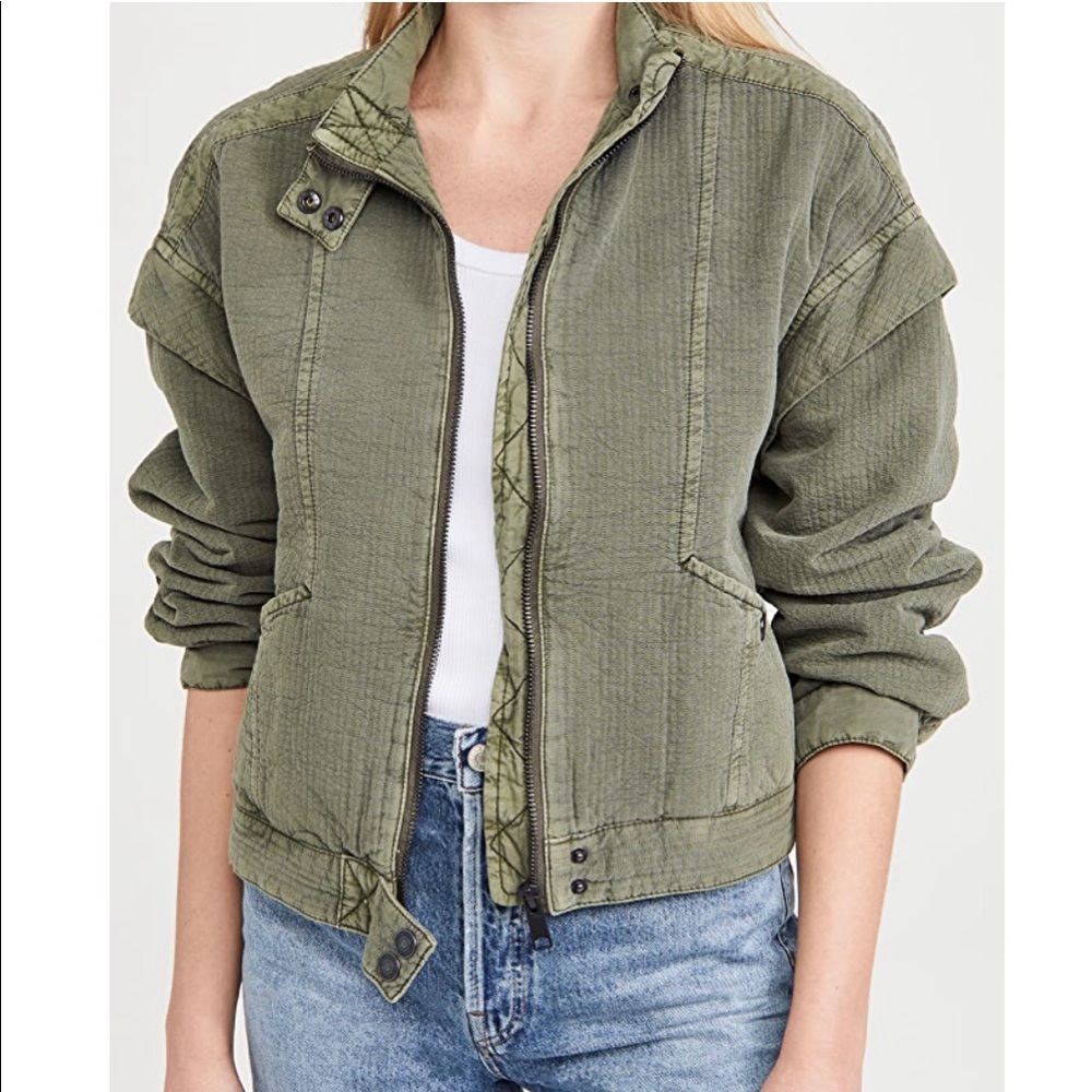 Free People We The Free Florence Bomber Jacket Size L Olive Smoke